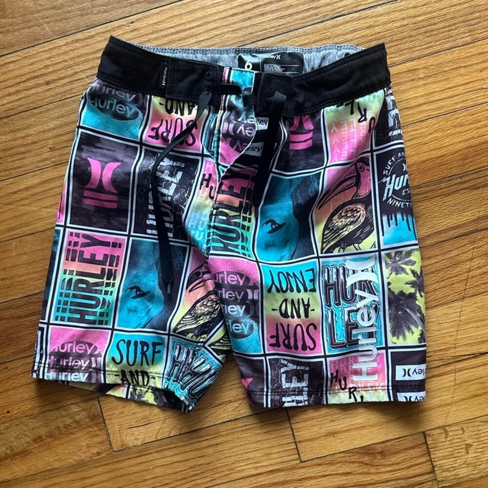 Hurley Youth Boardshorts 6 Multicolor Graphic Swim Surf Kids Shorts